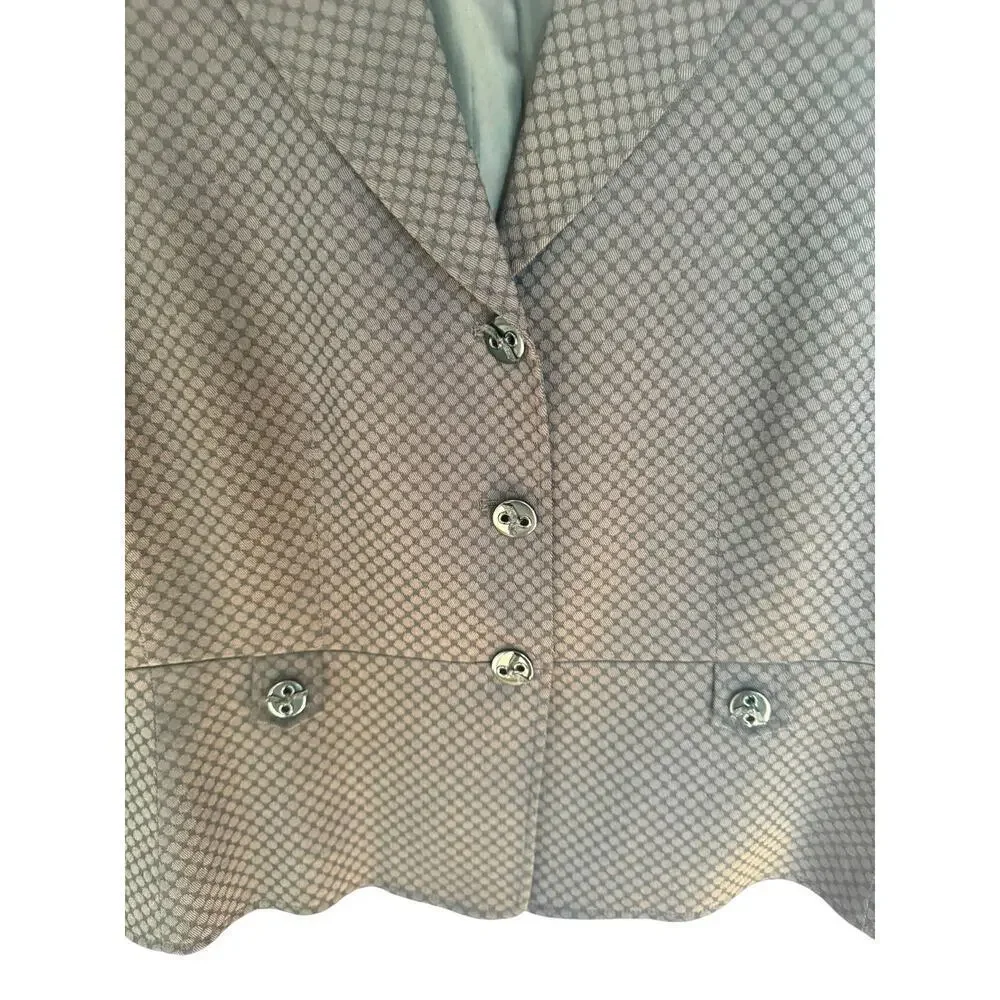 Tahari Arthur S. Levine Women’s‎ Blazer Jacket 16 Black Geometric Button Front